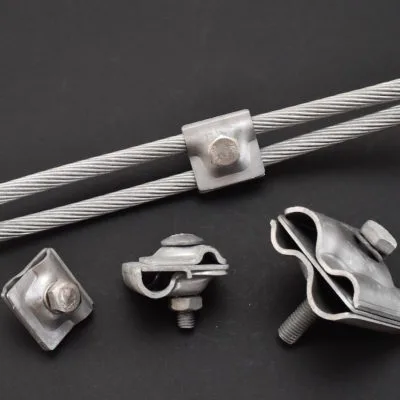 Connecting fittings for cables on concrete reinforcing bars