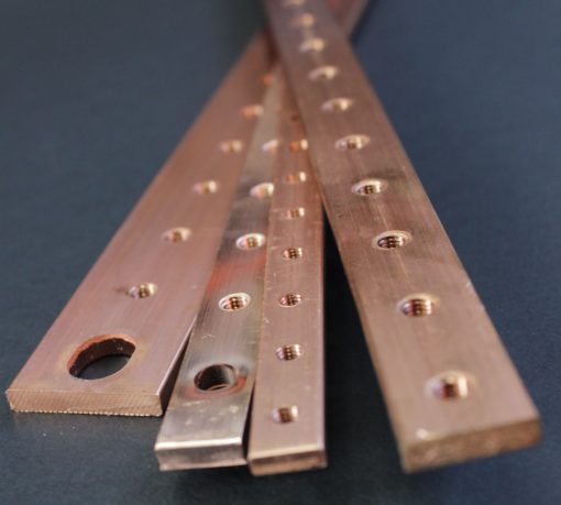 Slotted and threaded bars copper