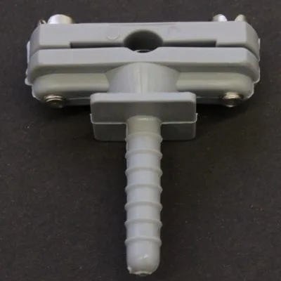 Plastic support for flat from 30x2 to 30x4mm or round conductor from dia 6 to 8mm with integrated molded plug