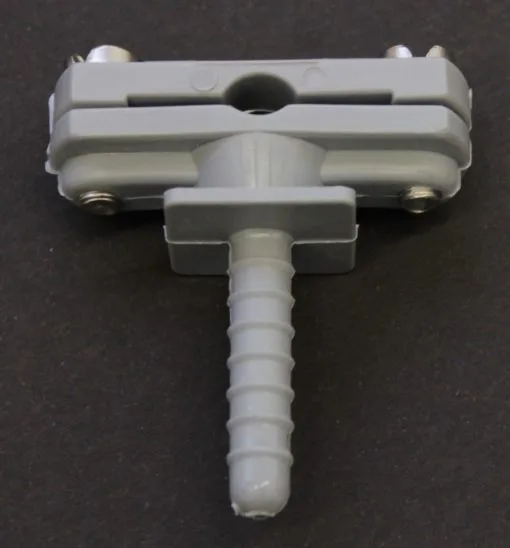 Plastic support for flat from 30x2 to 30x4mm or round conductor from dia 6 to 8mm with integrated molded plug