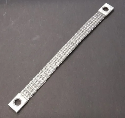 Flat tinned copper earthing braids with cross section 6 mm² to 75 mm²