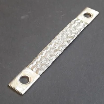 Flat tinned copper earthing braids with cross section 6 mm² to 75 mm²