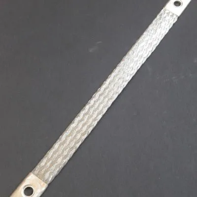 Flat tinned copper earthing braids with cross section 6 mm² to 75 mm²