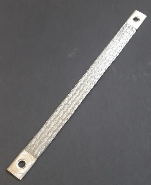 Flat tinned copper earthing braids with cross section 6 mm² to 75 mm²