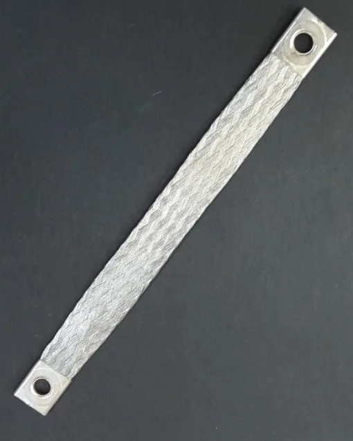 Flat tinned copper earthing braids with cross section 6 mm² to 75 mm²