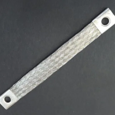 Flat tinned copper earthing braids with cross section 6 mm² to 75 mm²