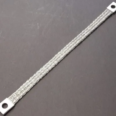 Flat tinned copper earthing braids with cross section 6 mm² to 75 mm²